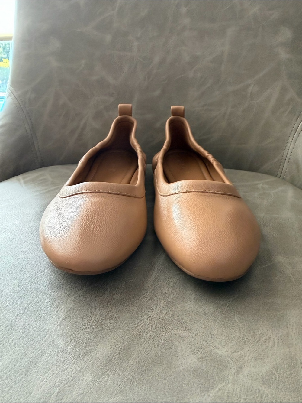 J. Crew The Lizzie Leather Ballet Flats in Tan - Picture 2 of 5